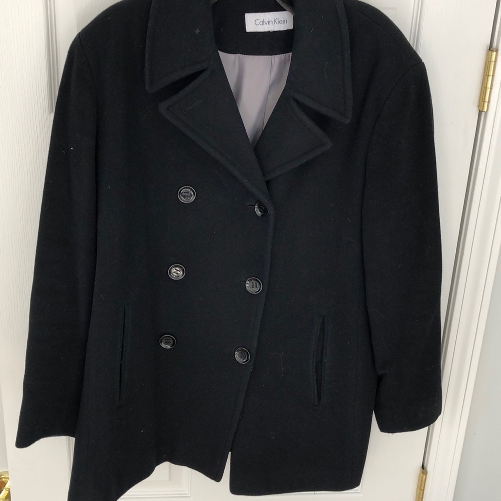Calvin Klein Black Pea Coat